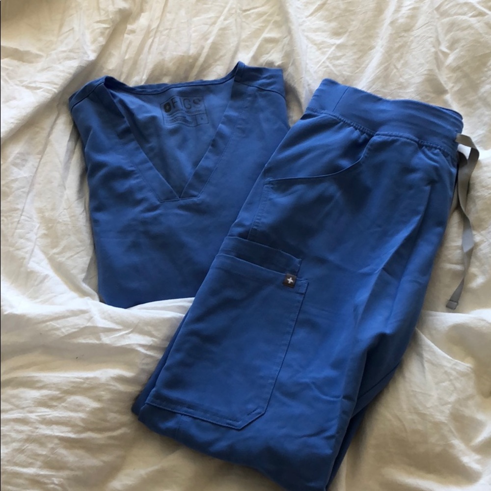 Figs Scrub Set Ceil Blue